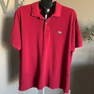 Lacoste Maroon Polo Shirt Classic Design Size 8 ‘80’s Preppy Vintage